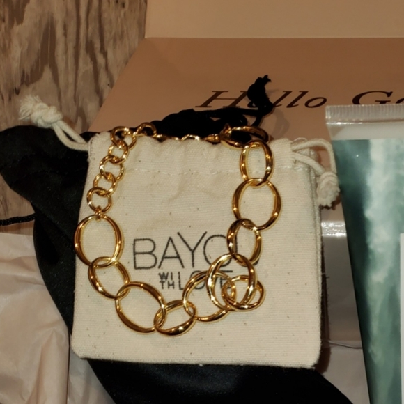 LARGE OVAL CHAIN BRACELET BAYOU WITH LOVE NEW in Jewelry Bag - Picture 2 of 3